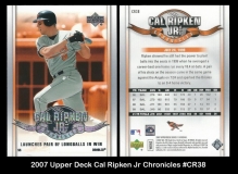 2007 Upper Deck Cal Ripken Jr Chronicles #CR38