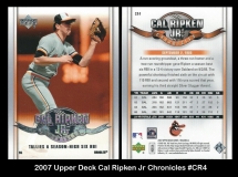2007 Upper Deck Cal Ripken Jr Chronicles #CR4