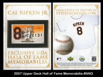 2007 Upper Deck Hall of Fame Memorabilia #NNO