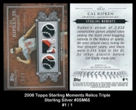 2008 Topps Sterling Moments Relics Triple Sterling Silver #3SM65