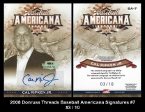 2008 Donruss Threads Baseball Americana Signatures #7