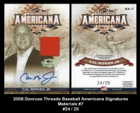 2008 Donruss Threads Baseball Americana Signatures Materials #7
