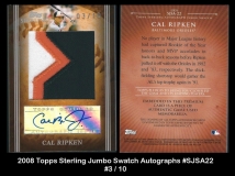 2008 Topps Sterling Jumbo Swatch Autographs #SJSA22