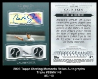 2008 Topps Sterling Moments Relics Autographs Triple #3SMA148