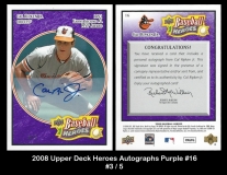 2008 Upper Deck Heroes Autographs Purple #16