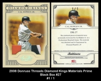 2008 Donruss Threads Diamond Kings Materials Prime Black Box #27
