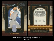 2008 Prime Cuts Jersey Number #12