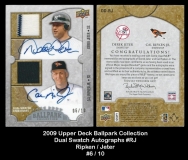 2009 Upper Deck Ballpark Collection Dual Swatch Autographs #RJ