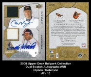 2009 Upper Deck Ballpark Collection Dual Swatch Autographs #RR