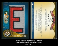 2009 Topps Legendary Letters Commemorative Patch #CR E