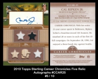 2010 Topps Sterling Career Chronicles Five Relics Autographs #CCAR25