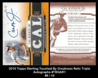 2010 Topps Sterling Touched By Greatness Relic Triple Autographs #TBGAR1