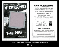 2010 Famous Fabrics Nicknames #NNO