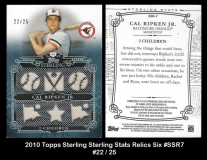 2010 Topps Sterling Sterling Stats Relics Six #SSR7