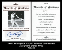 2011 Leaf Legends of Sport Moments of Greatness Autographs Bronze #MG8
