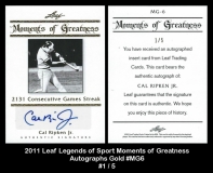 2011 Leaf Legends of Sport Moments of Greatness Autographs Gold #MG6