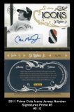2011 Prime Cuts Icons Jersey Number Signatures Prime #5