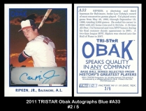 2011 TRISTAR Obak Autographs Blue #A33