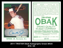 2011 TRISTAR Obak Autographs Green #A33