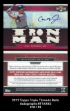 2011 Topps Triple Threads Relic Autographs #TTAR93