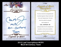 2012 Leaf Inscriptions #ICR1 MLB All-Century Team