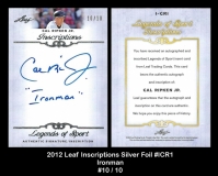 2012 Leaf Inscriptions Silver Foil #ICR1 Ironman