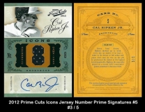 2012 Prime Cuts Icons Jersey Number Prime Signatures #5