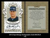 2012 Sportkings Autographs Gold #ACRJ3