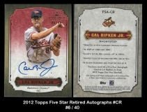 2012 Topps Five Star Retired Autographs #CR