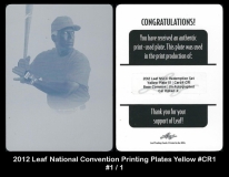 2012 Leaf National Convention Printing Plates Yellow #CR1