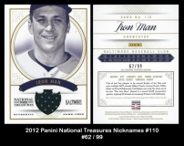 2012 Panini National Treasures Nicknames #110
