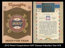 2012 Panini Cooperstown HOF Classes Induction Year #18