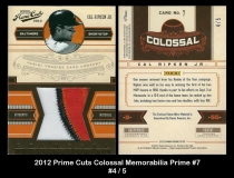 2012 Prime Cuts Colossal Memorabilia Prime #7