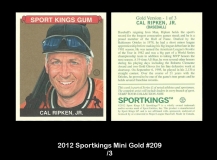 2012 Sportkings Mini Gold #209