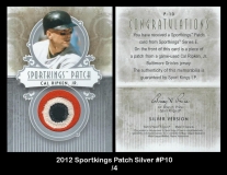 2012 Sportkings Patch Silver #P10