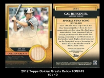 2012 Topps Golden Greats Relics #GGR43