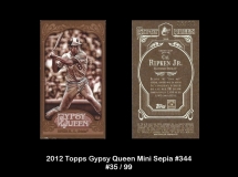 2012 Topps Gypsy Queen Mini Sepia #344