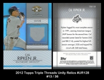 2012 Topps Triple Threads Unity Relics #UR128