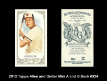 2012 Topps Allen and Ginter Mini A and G Back #324