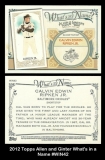 2012 Topps Allen and Ginter What's in a Name #WIN42