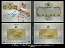 2013 Topps Five Star Triple Relic Autographs Books Gold #CR