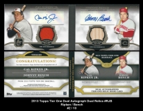 2013 Topps Tier One Dual Autograph Dual Relics #RJB