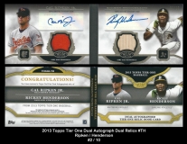 2013 Topps Tier One Dual Autograph Dual Relics #TH