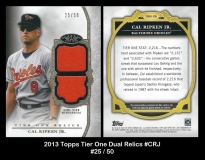 2013 Topps Tier One Dual Relics #CRJ