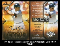 2014 Leaf Ripken Legacy Ironman Autographs Gold #IM10