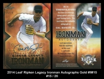 2014 Leaf Ripken Legacy Ironman Autographs Gold #IM15