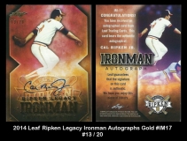 2014 Leaf Ripken Legacy Ironman Autographs Gold #IM17