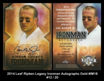 2014 Leaf Ripken Legacy Ironman Autographs Gold #IM18