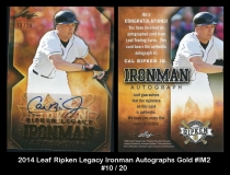 2014 Leaf Ripken Legacy Ironman Autographs Gold #IM2