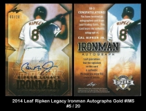 2014 Leaf Ripken Legacy Ironman Autographs Gold #IM5